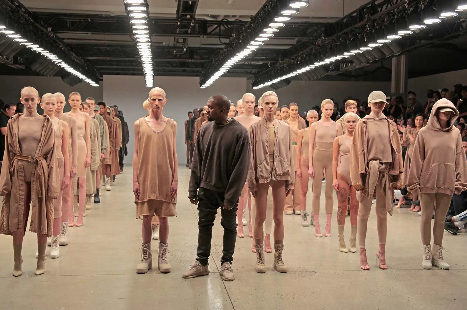 Image result for Kanye West unveils new Yeezy line during New York Fashion Week